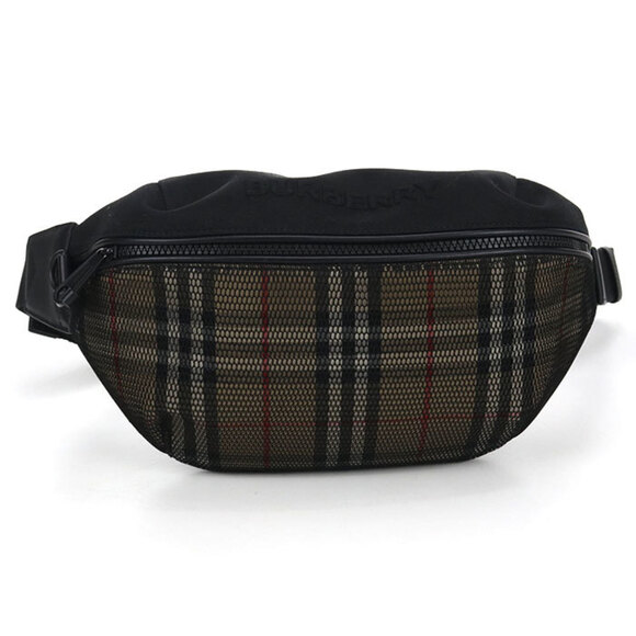 BURBERRY Nova Check Body Bag Men's Black
